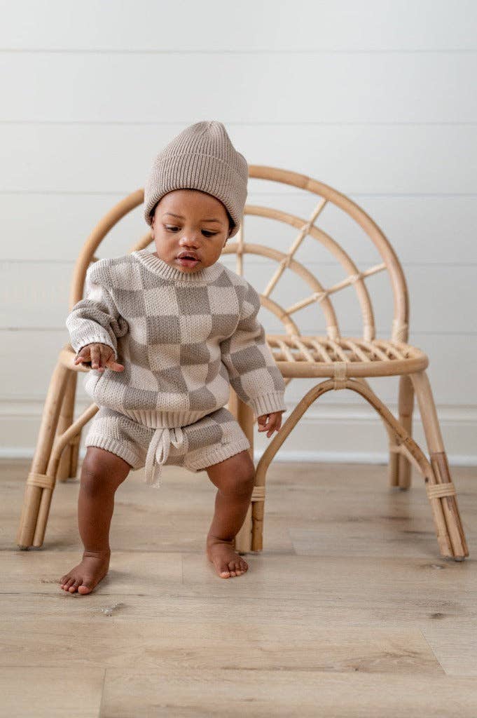 Yooushi Checkered Knit Sweater