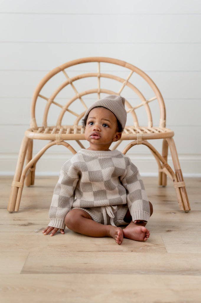 Yooushi Checkered Knit Sweater