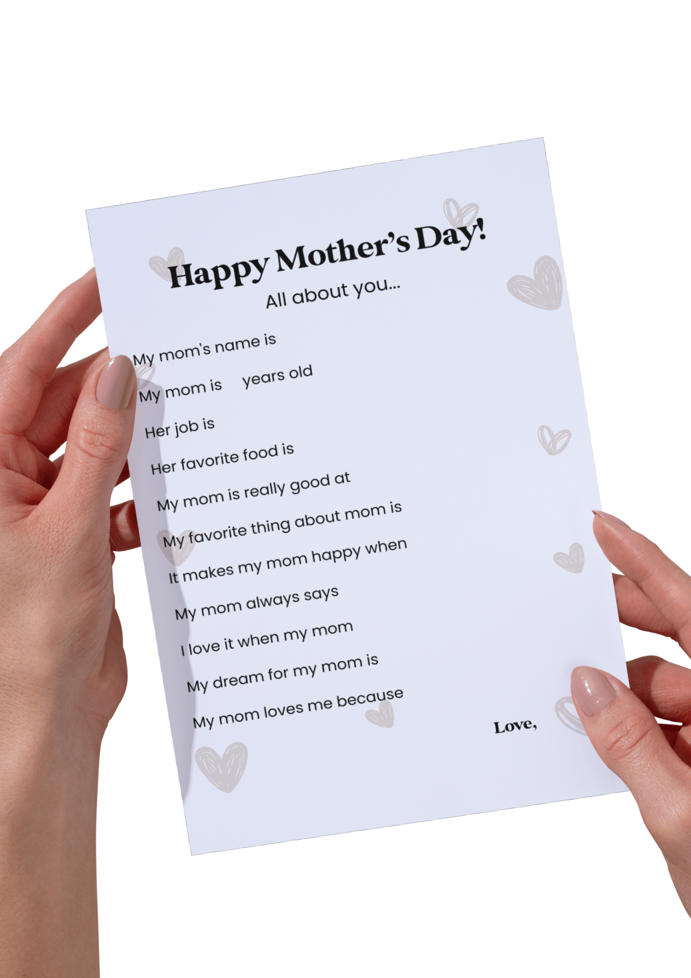 Mother's Day Questionnaire