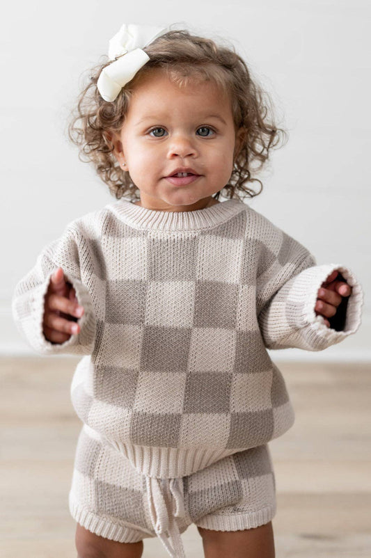 Yooushi Checkered Knit Sweater